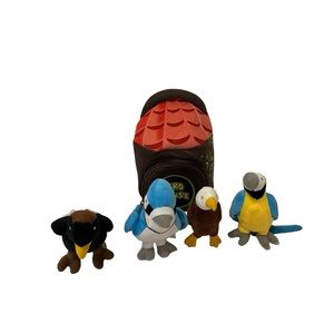 Plush Creations Talking Toy Plush 4 Talking Birds Animals Bird House Carrier Set